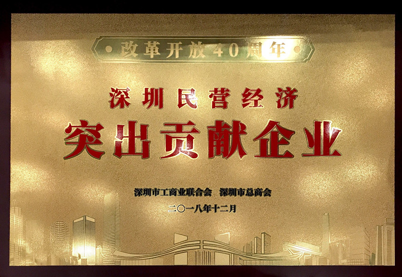 pg电子荣获“改革开放40周年深圳民营经济突出贡献企业”称号